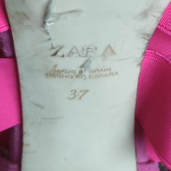 Zara sandals pink size 37 -  used - Picture 8 of 8